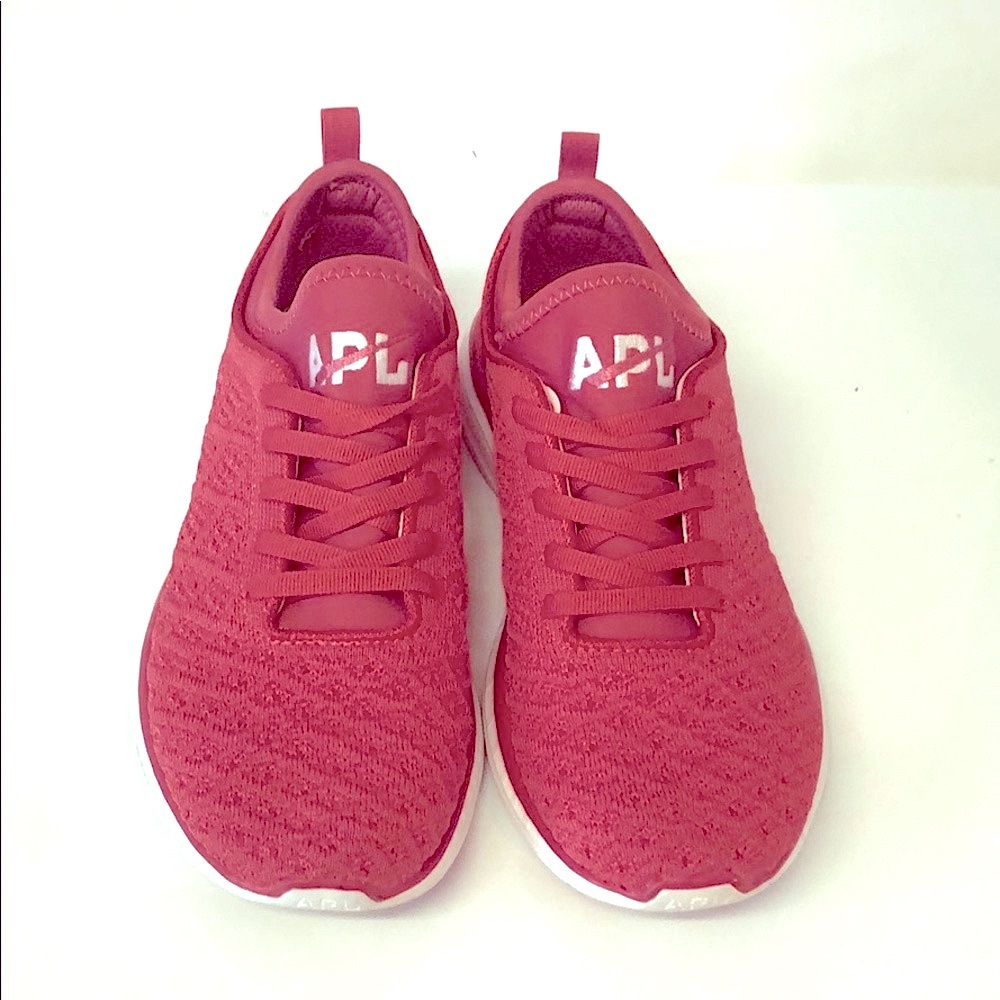 APL red knit sneakers size 6.5